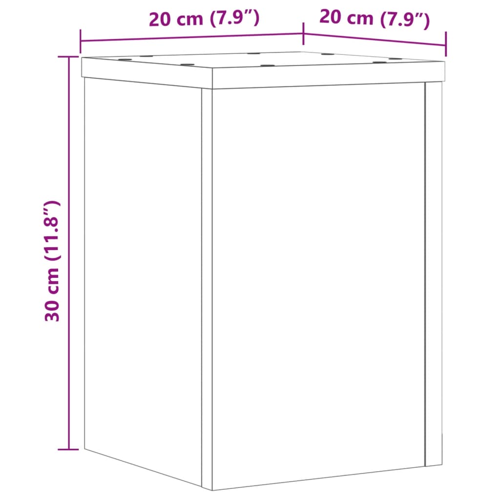 vidaXL Soportes de plantas 2 uds madera roble Sonoma 20x20x30 cm