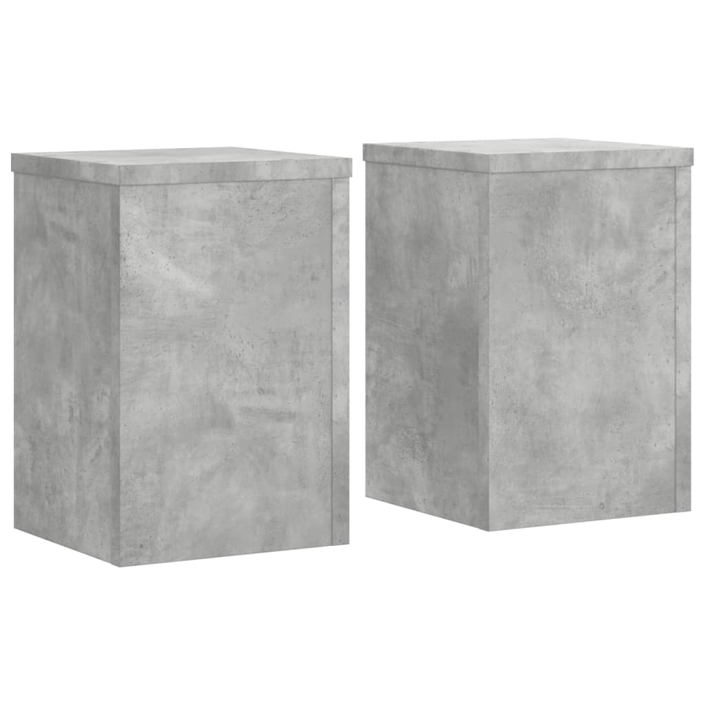 vidaXL Soportes de plantas 2 uds madera gris hormigón 20x20x30 cm