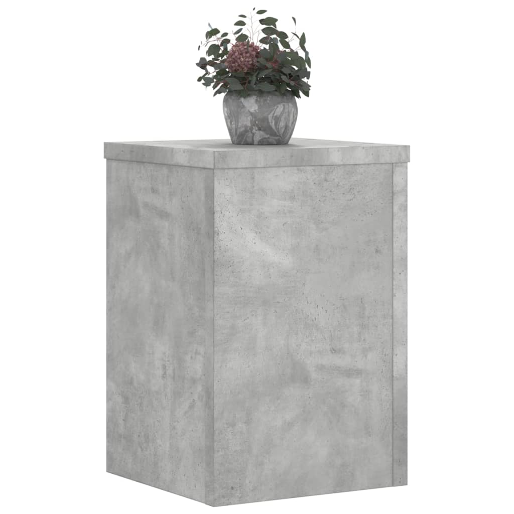 vidaXL Soportes de plantas 2 uds madera gris hormigón 20x20x30 cm