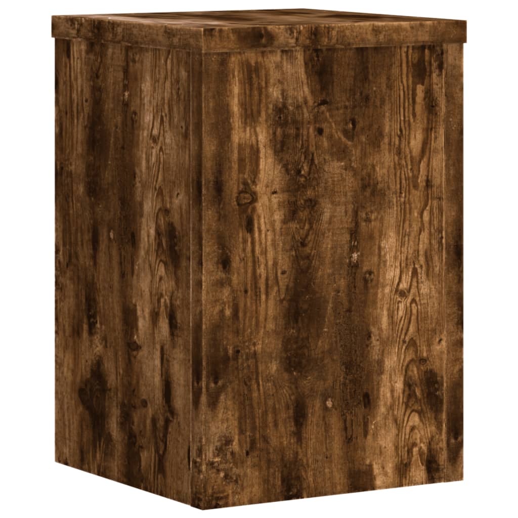 vidaXL Soportes de plantas 2 uds madera roble ahumado 20x20x30 cm