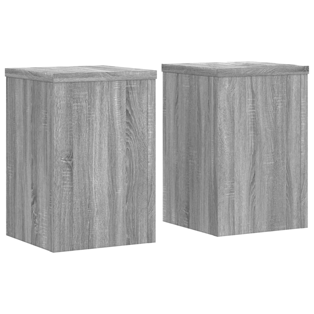 vidaXL Soportes de plantas 2 uds madera gris Sonoma 20x20x30 cm