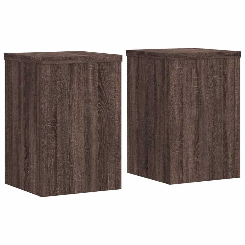 vidaXL Soportes de plantas 2 uds madera marrón roble 20x20x30 cm