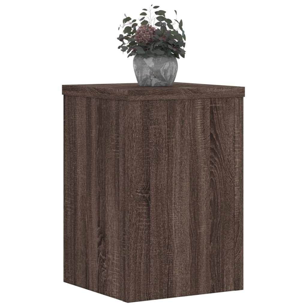 vidaXL Soportes de plantas 2 uds madera marrón roble 20x20x30 cm