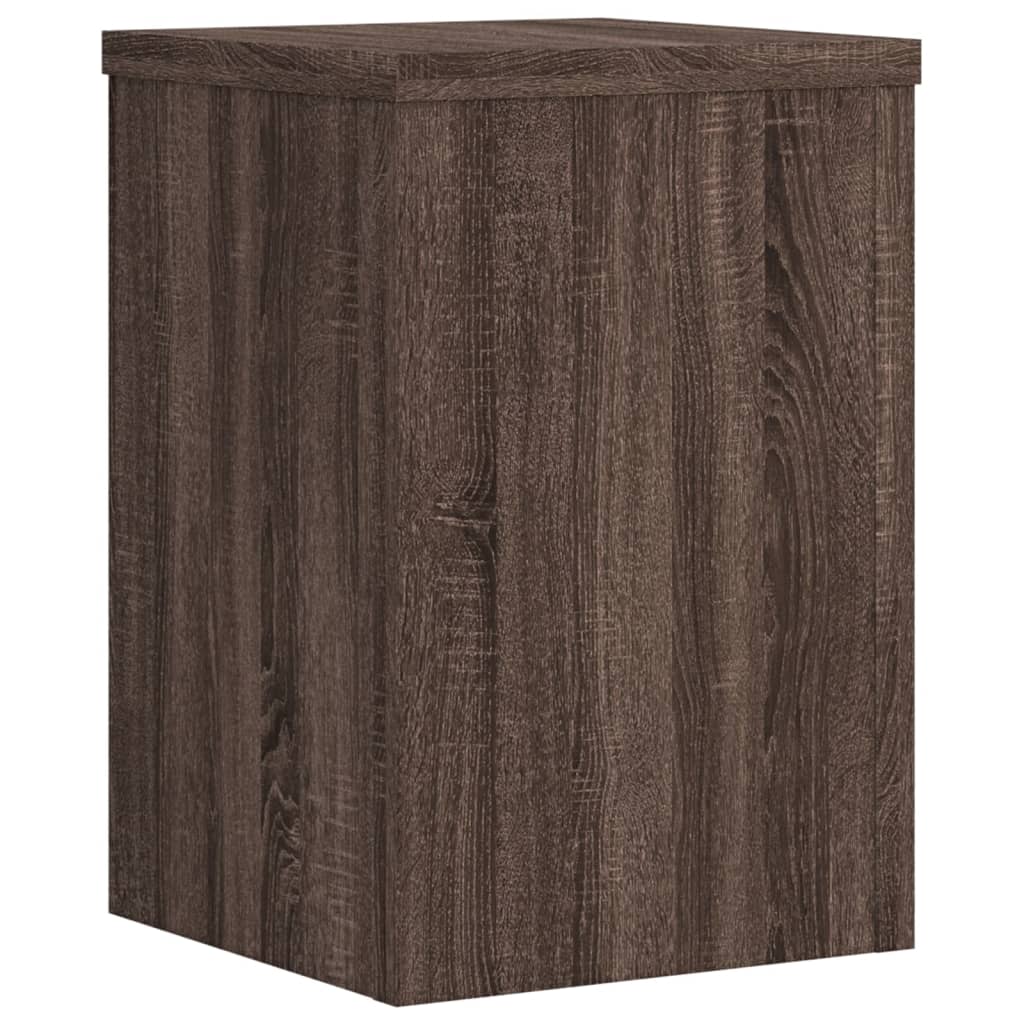 vidaXL Soportes de plantas 2 uds madera marrón roble 20x20x30 cm