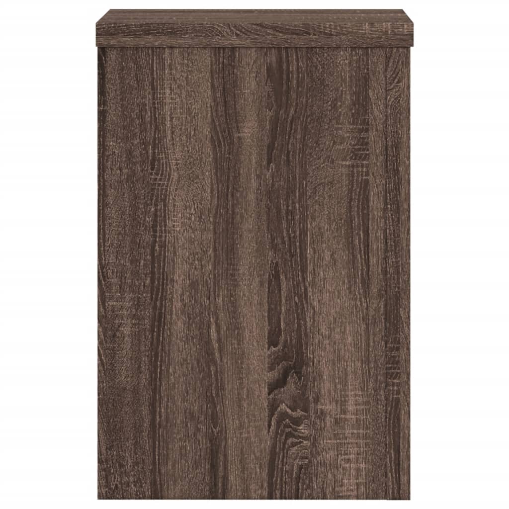 vidaXL Soportes de plantas 2 uds madera marrón roble 20x20x30 cm