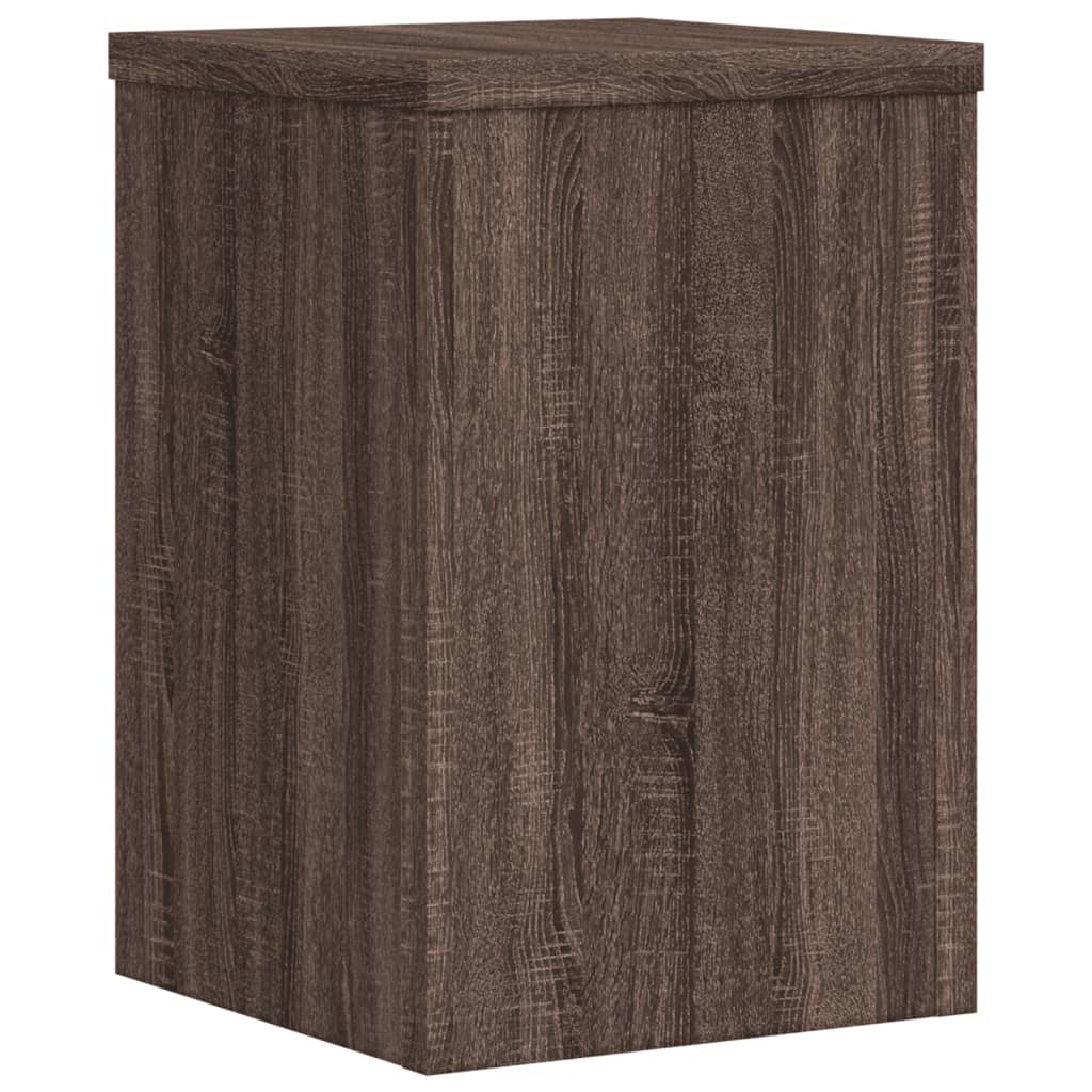 vidaXL Soportes de plantas 2 uds madera marrón roble 20x20x30 cm