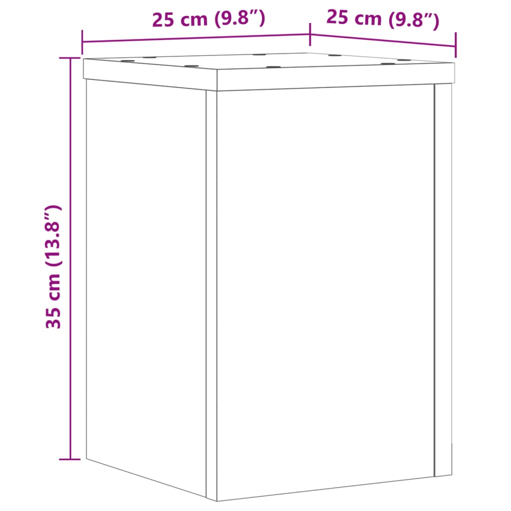 vidaXL Soportes de plantas 2 uds madera roble Sonoma 25x25x35 cm