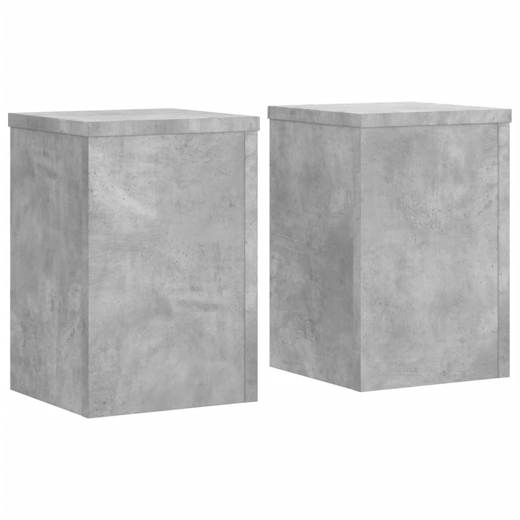 vidaXL Soportes de plantas 2 uds madera gris hormigón 25x25x35 cm