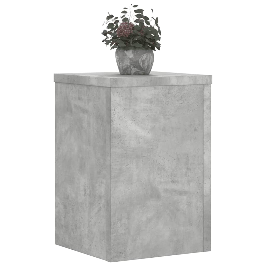 vidaXL Soportes de plantas 2 uds madera gris hormigón 25x25x35 cm