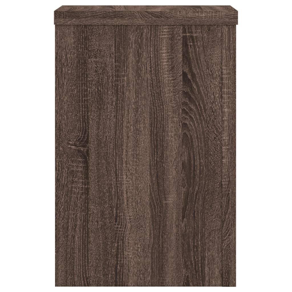 vidaXL Soportes de plantas 2 uds madera marrón roble 25x25x35 cm