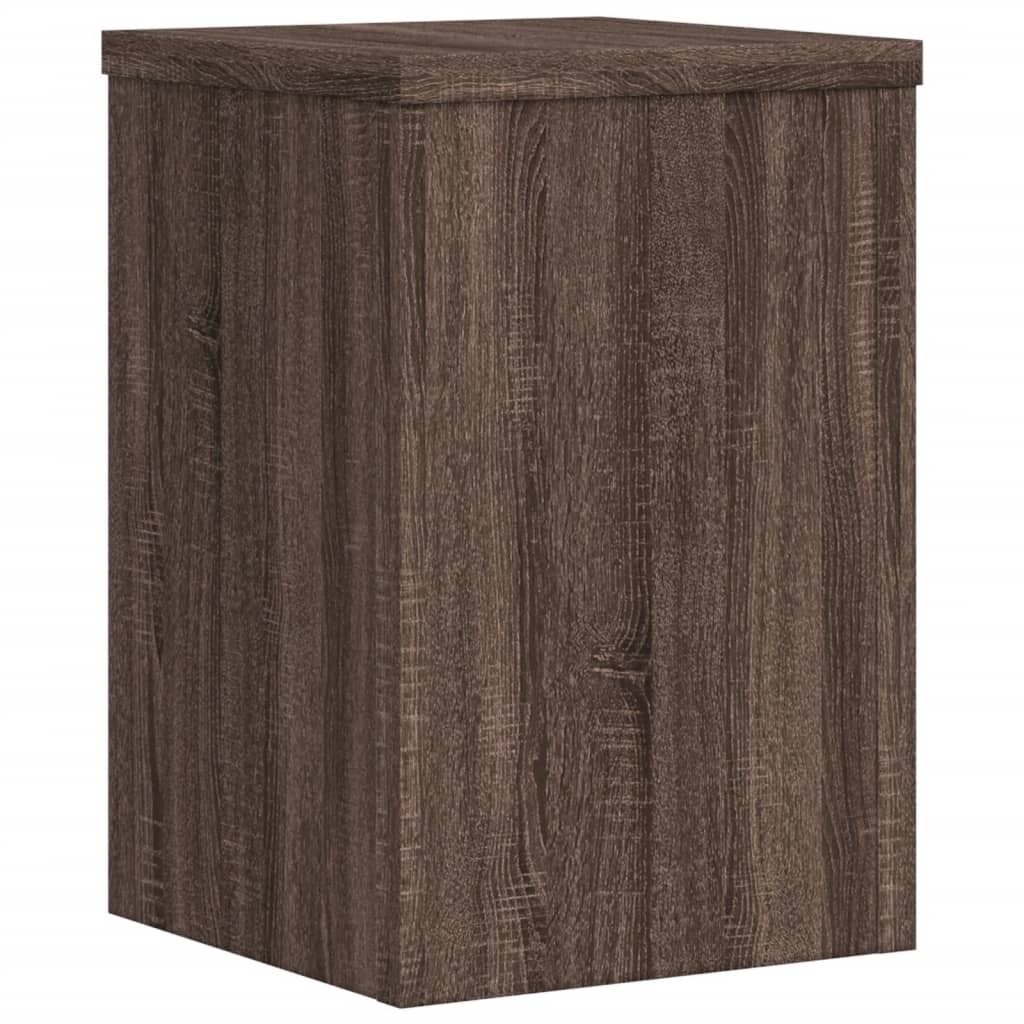 vidaXL Soportes de plantas 2 uds madera marrón roble 25x25x35 cm