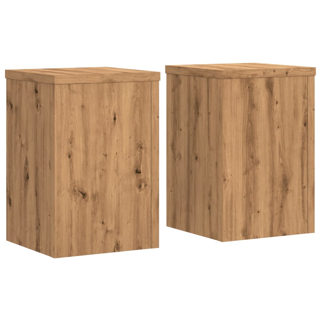 vidaXL Soportes de plantas 2 uds madera roble artisian 25x25x35 cm