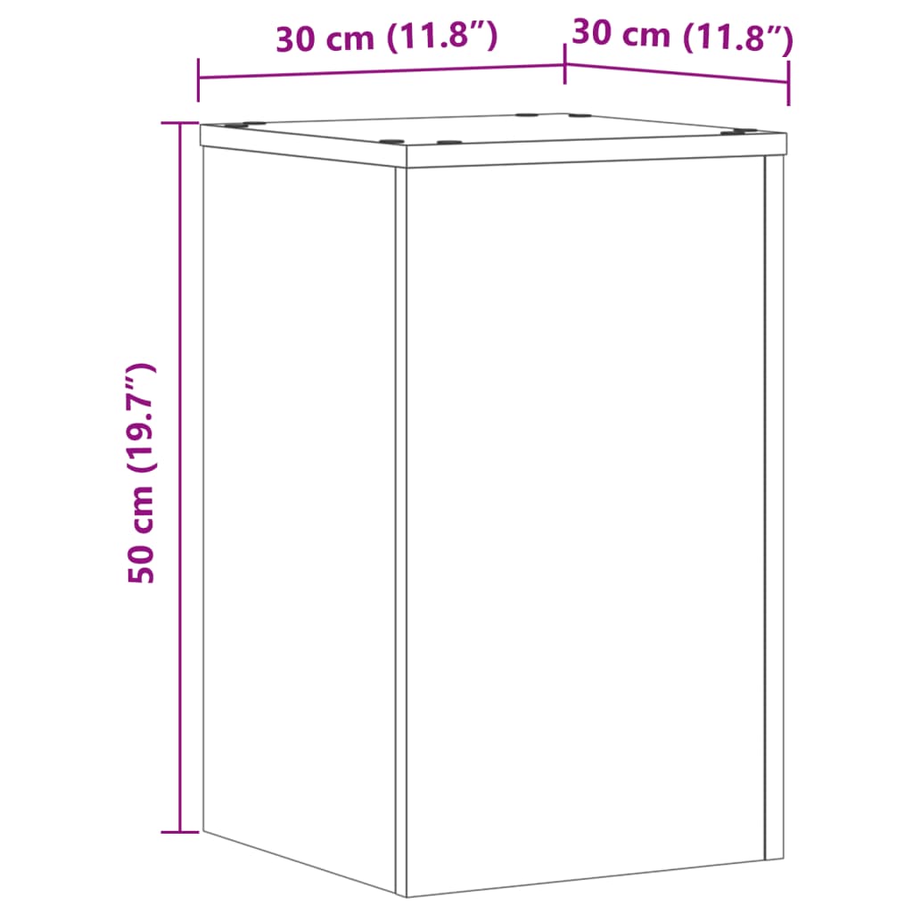 vidaXL Soportes de plantas 2 uds madera ingeniería blanco 30x30x50 cm