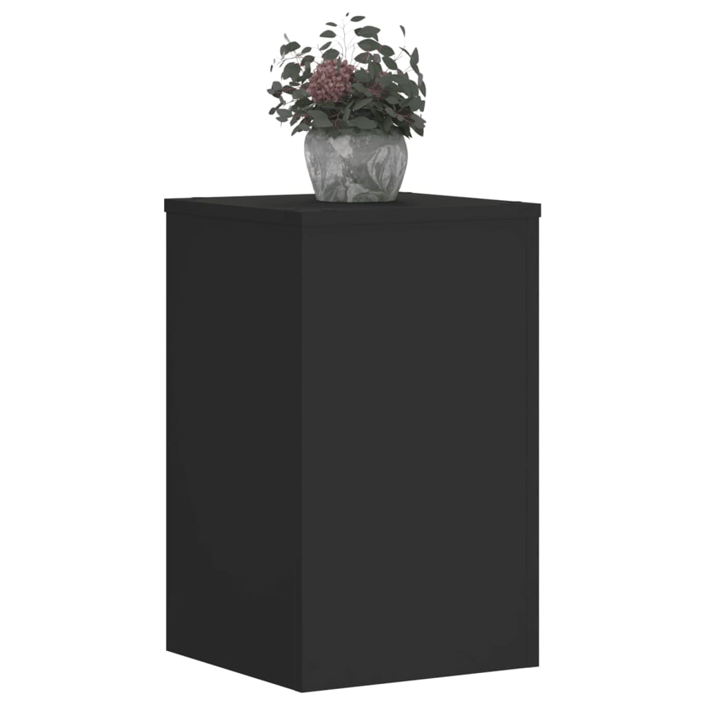 vidaXL Soportes de plantas 2 uds madera ingeniería negro 30x30x50 cm