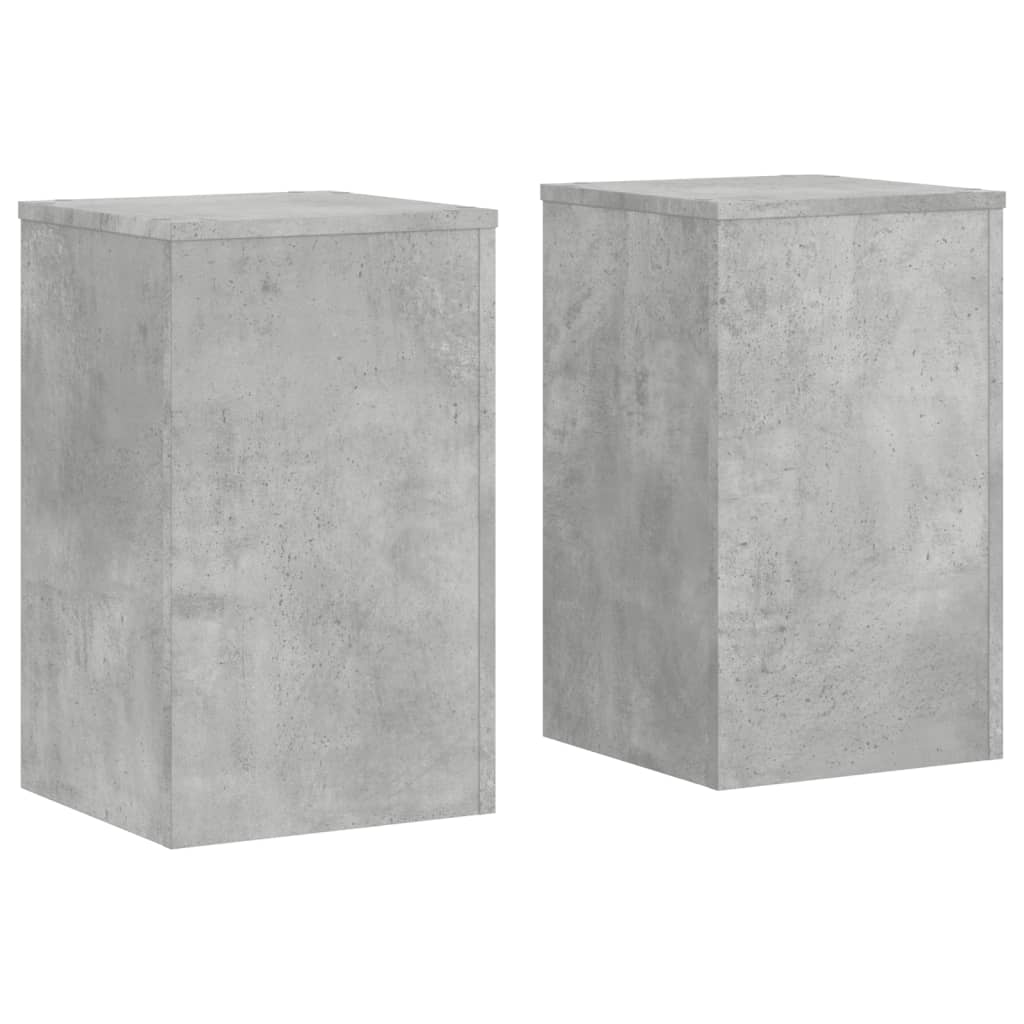 vidaXL Soportes de plantas 2 uds madera gris hormigón 30x30x50 cm