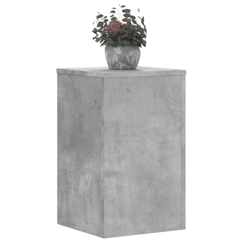 vidaXL Soportes de plantas 2 uds madera gris hormigón 30x30x50 cm