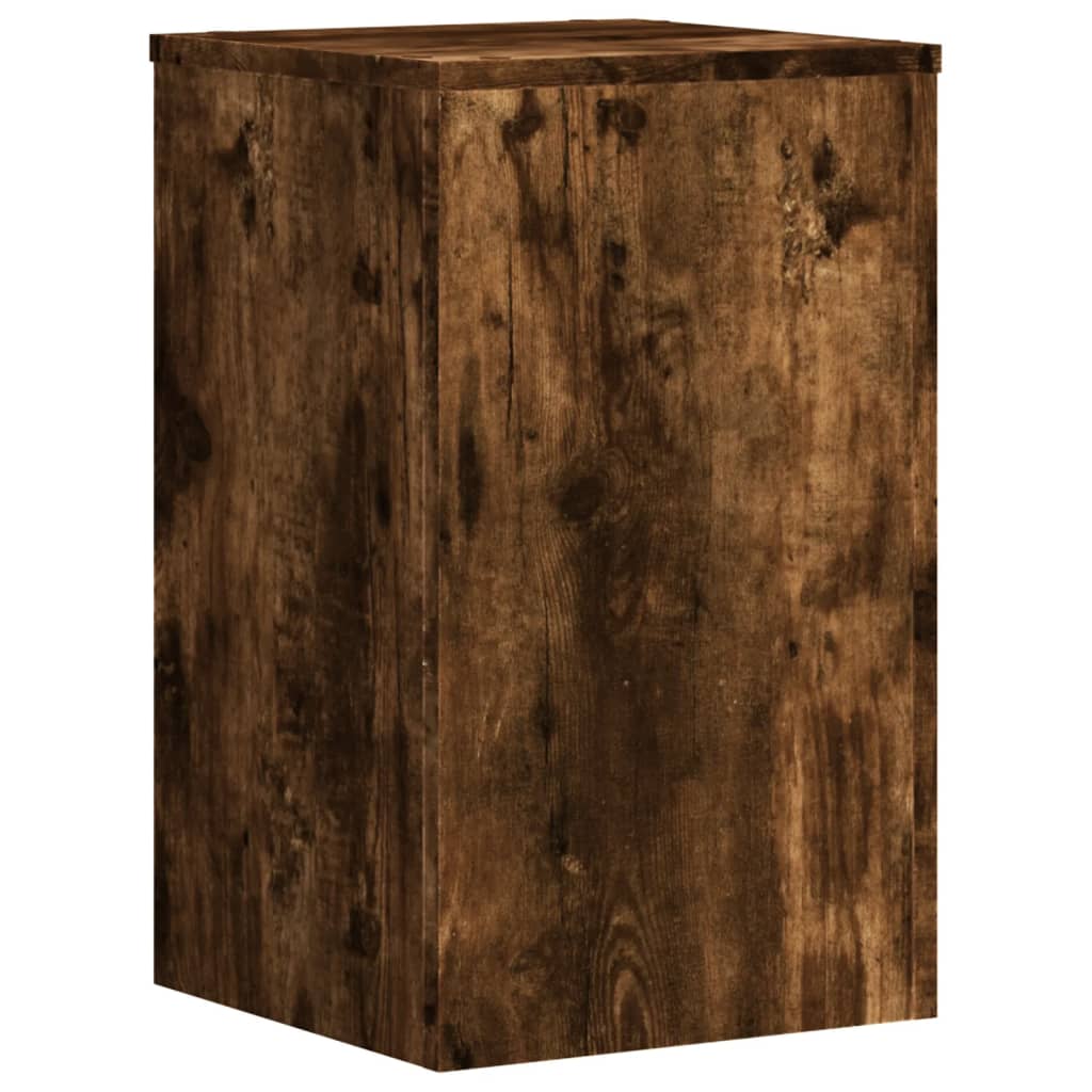 vidaXL Soportes de plantas 2 uds madera roble ahumado 30x30x50 cm