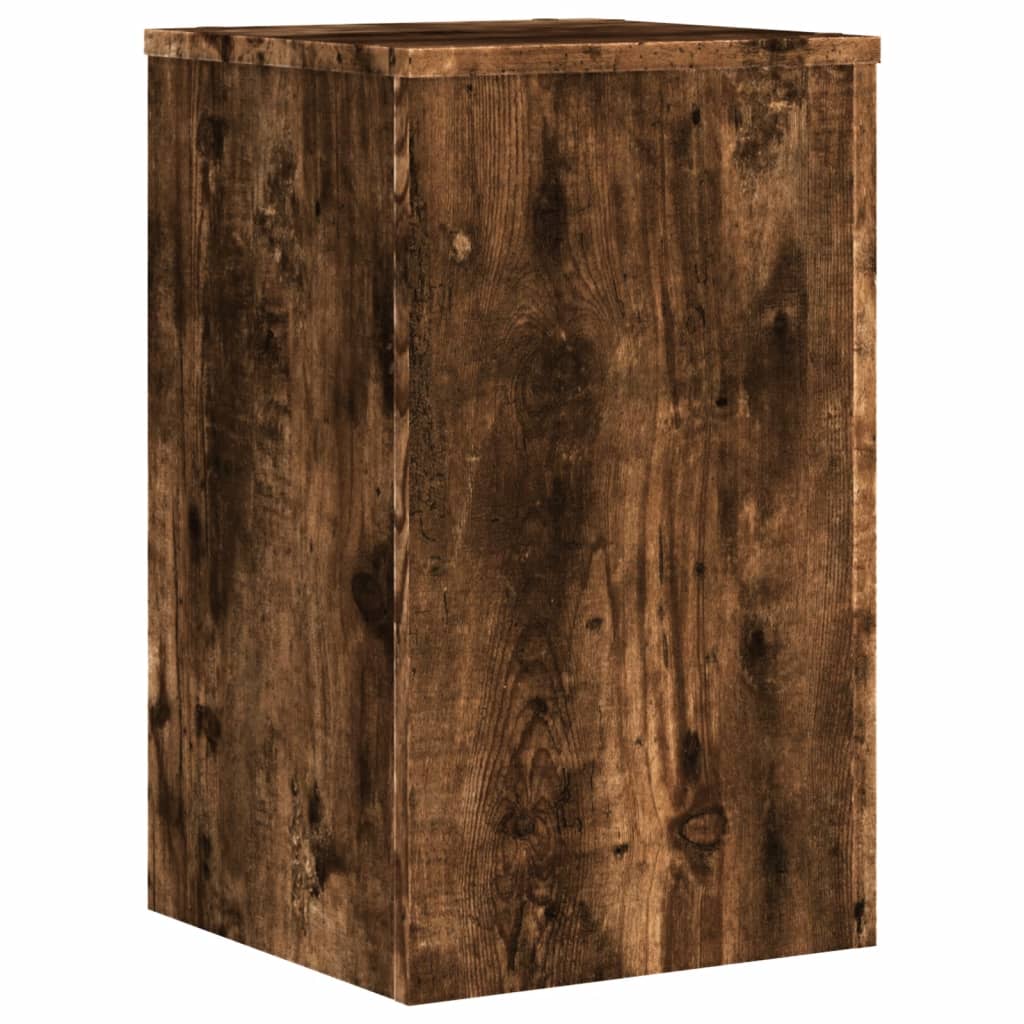 vidaXL Soportes de plantas 2 uds madera roble ahumado 30x30x50 cm