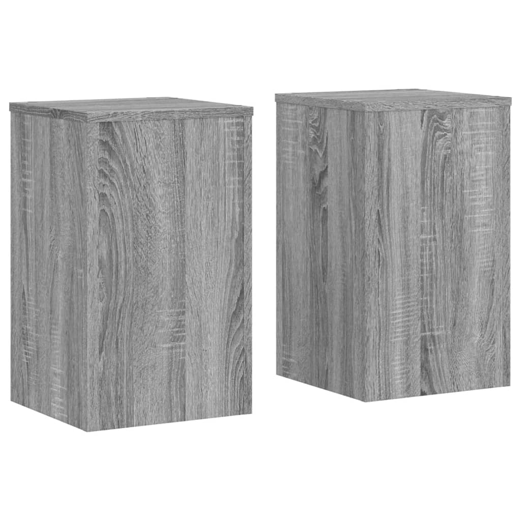 vidaXL Soportes de plantas 2 uds madera gris Sonoma 30x30x50 cm