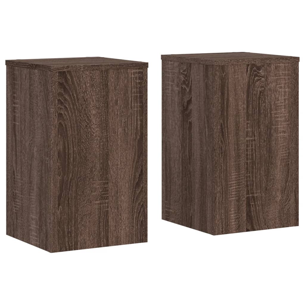 vidaXL Soportes de plantas 2 uds madera marrón roble 30x30x50 cm