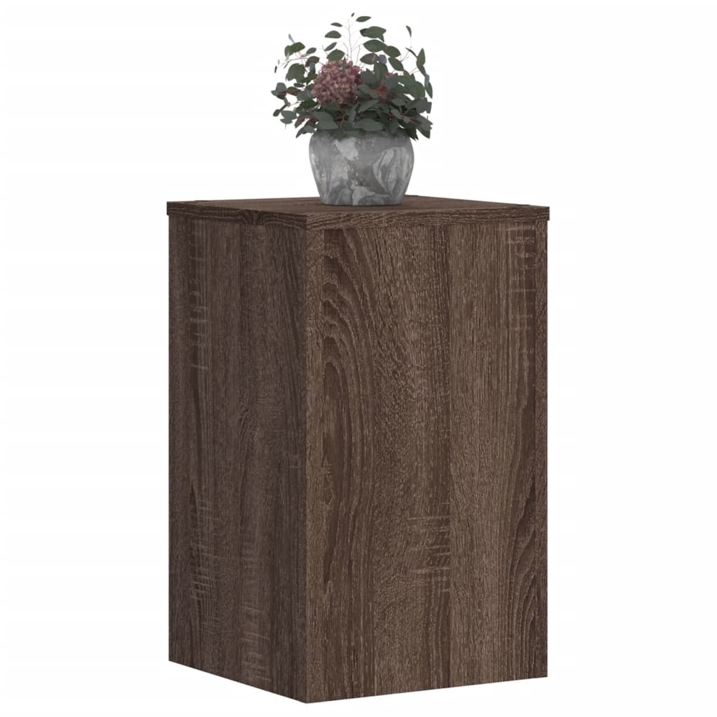 vidaXL Soportes de plantas 2 uds madera marrón roble 30x30x50 cm