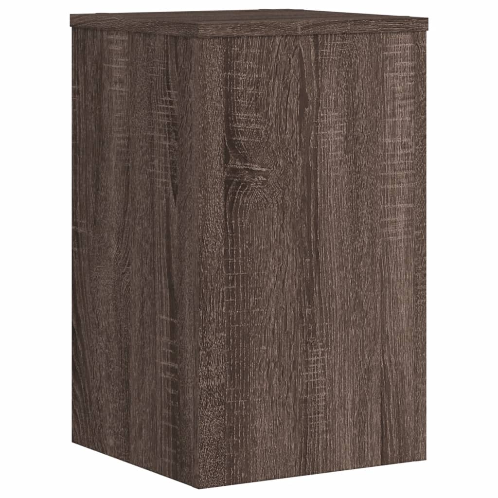 vidaXL Soportes de plantas 2 uds madera marrón roble 30x30x50 cm