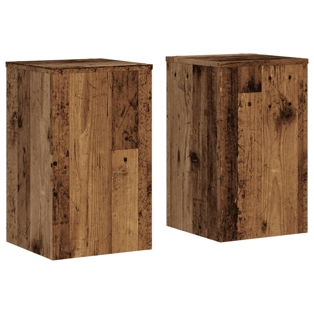 vidaXL Soportes de plantas 2 uds madera roble envejecido 30x30x50 cm