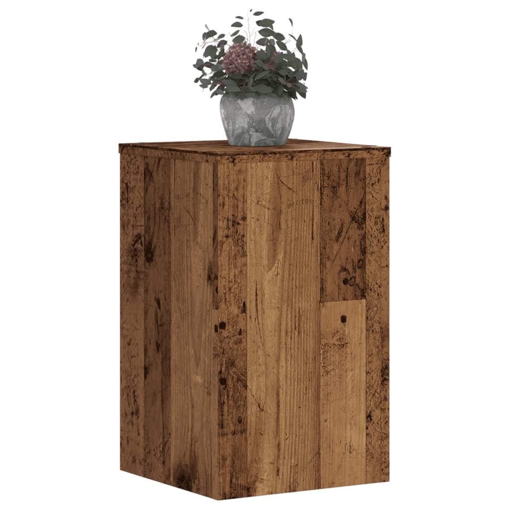 vidaXL Soportes de plantas 2 uds madera roble envejecido 30x30x50 cm