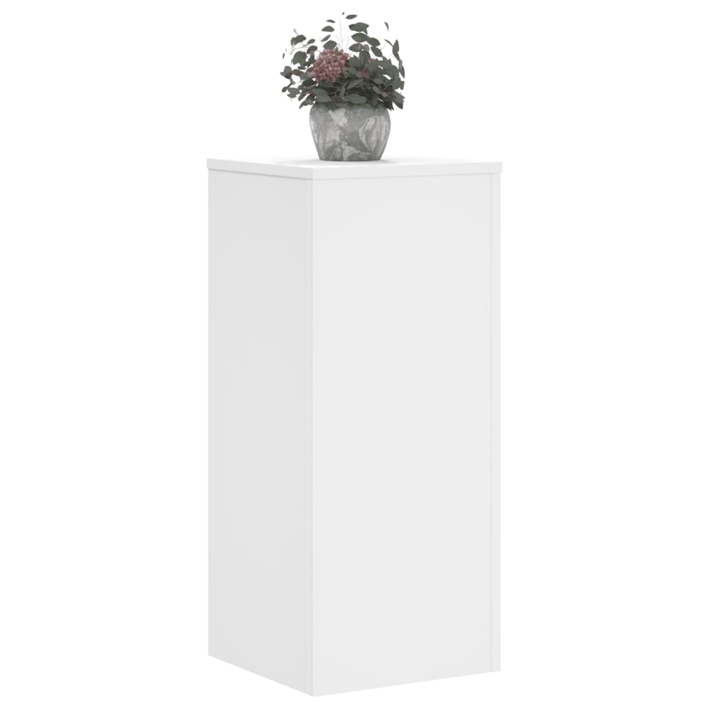 vidaXL Soportes de plantas 2 uds madera ingeniería blanco 30x30x70 cm