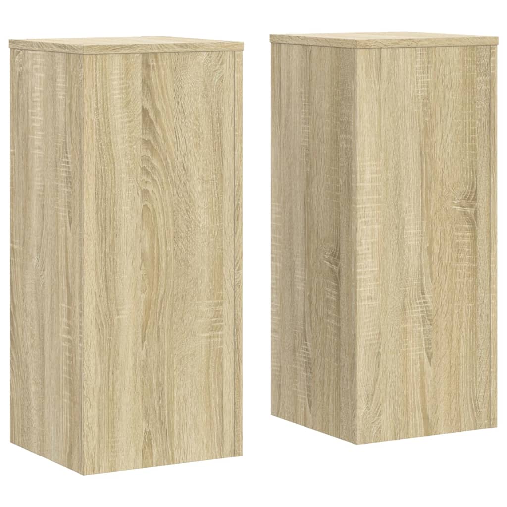 vidaXL Soportes de plantas 2 uds madera roble Sonoma 30x30x70 cm