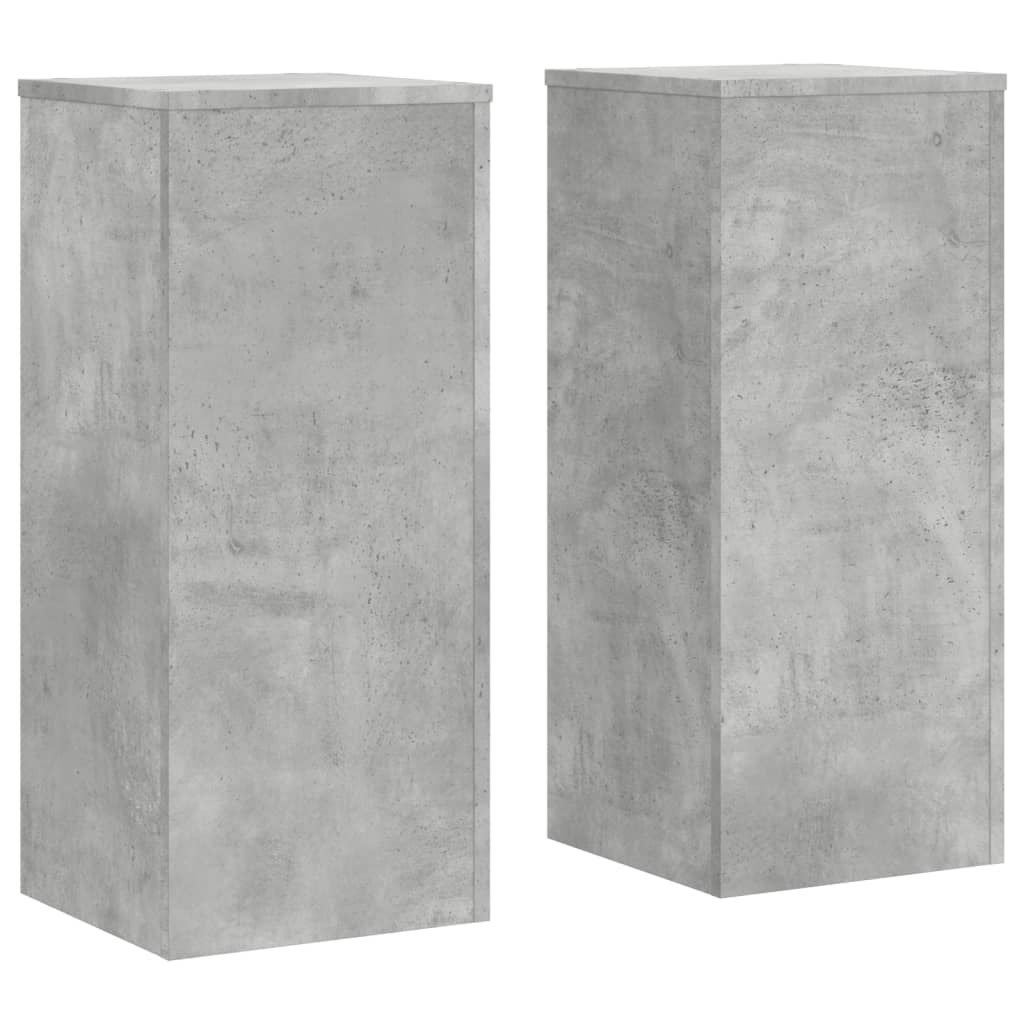 vidaXL Soportes de plantas 2 uds madera gris hormigón 30x30x70 cm