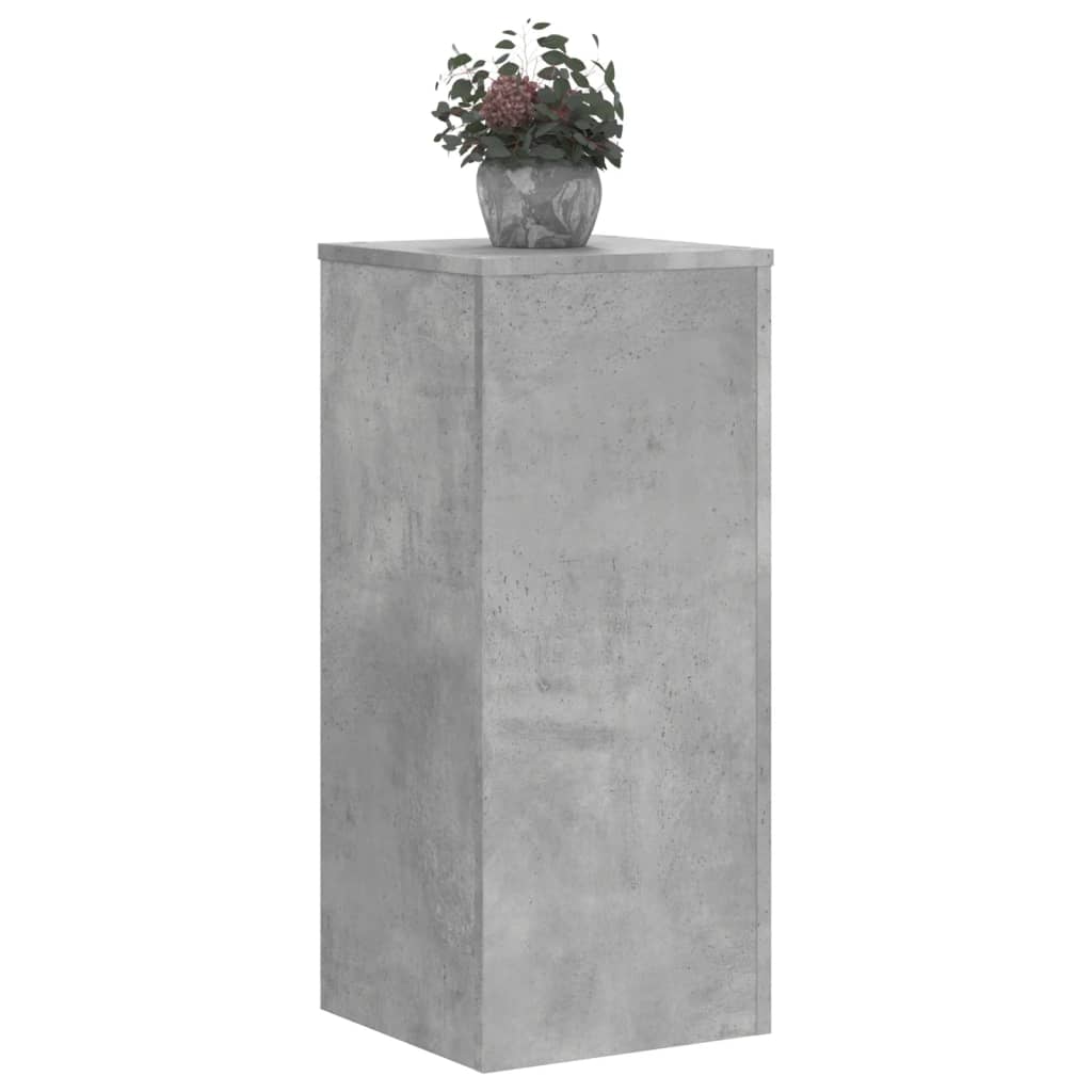 vidaXL Soportes de plantas 2 uds madera gris hormigón 30x30x70 cm