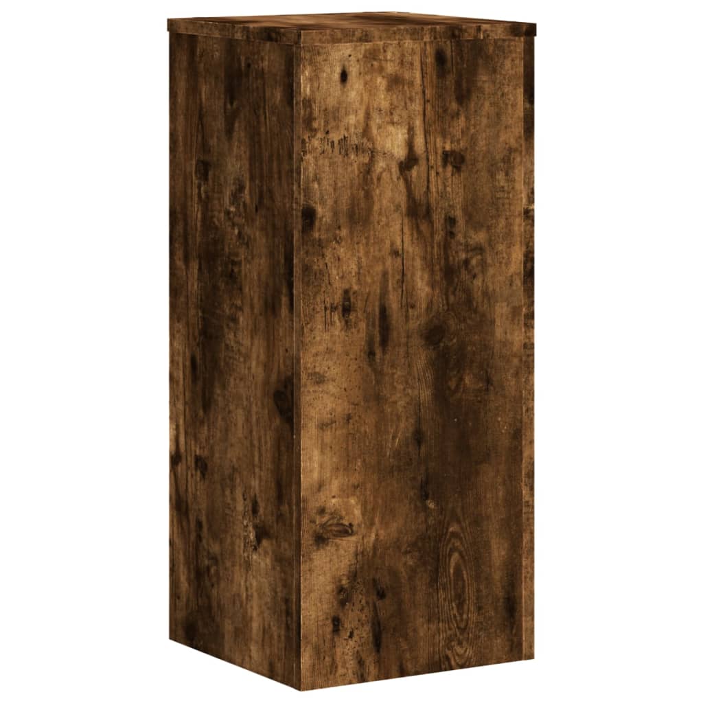 vidaXL Soportes de plantas 2 uds madera roble ahumado 30x30x70 cm