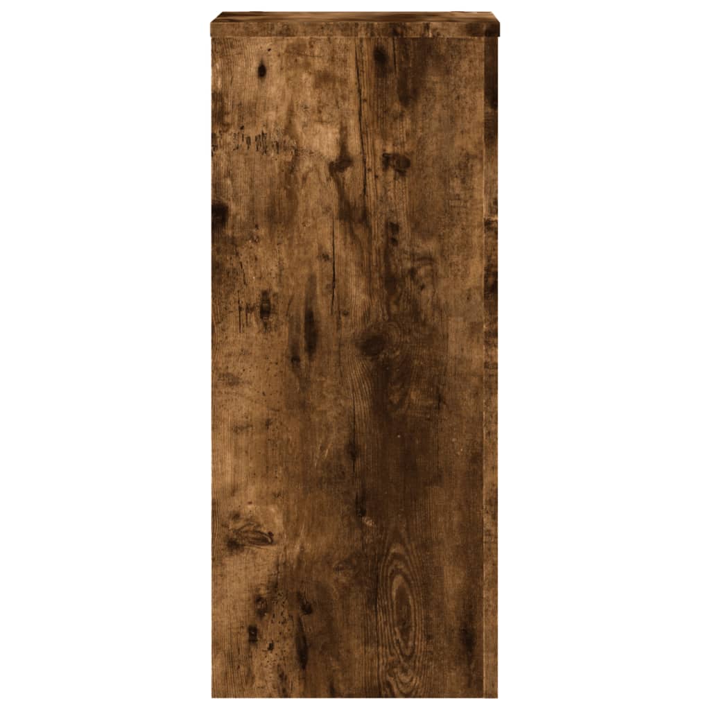 vidaXL Soportes de plantas 2 uds madera roble ahumado 30x30x70 cm