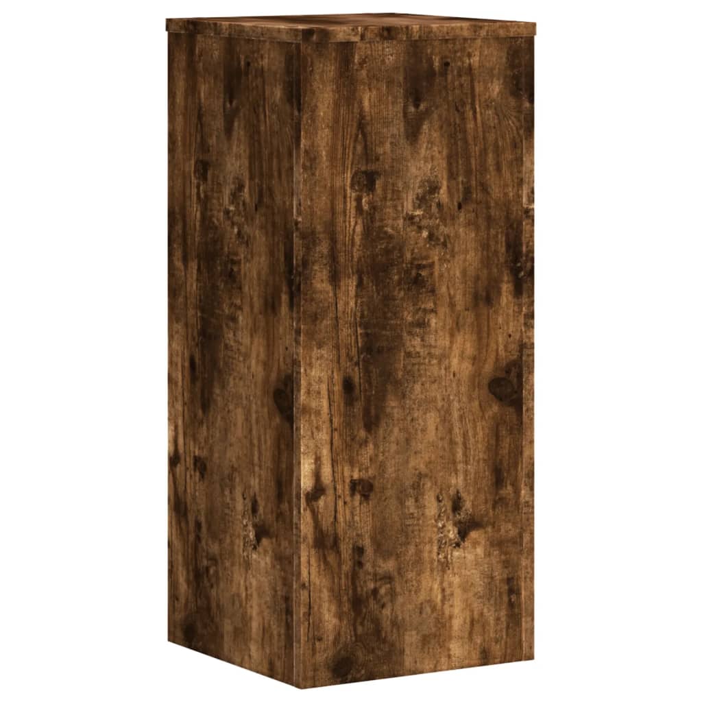 vidaXL Soportes de plantas 2 uds madera roble ahumado 30x30x70 cm