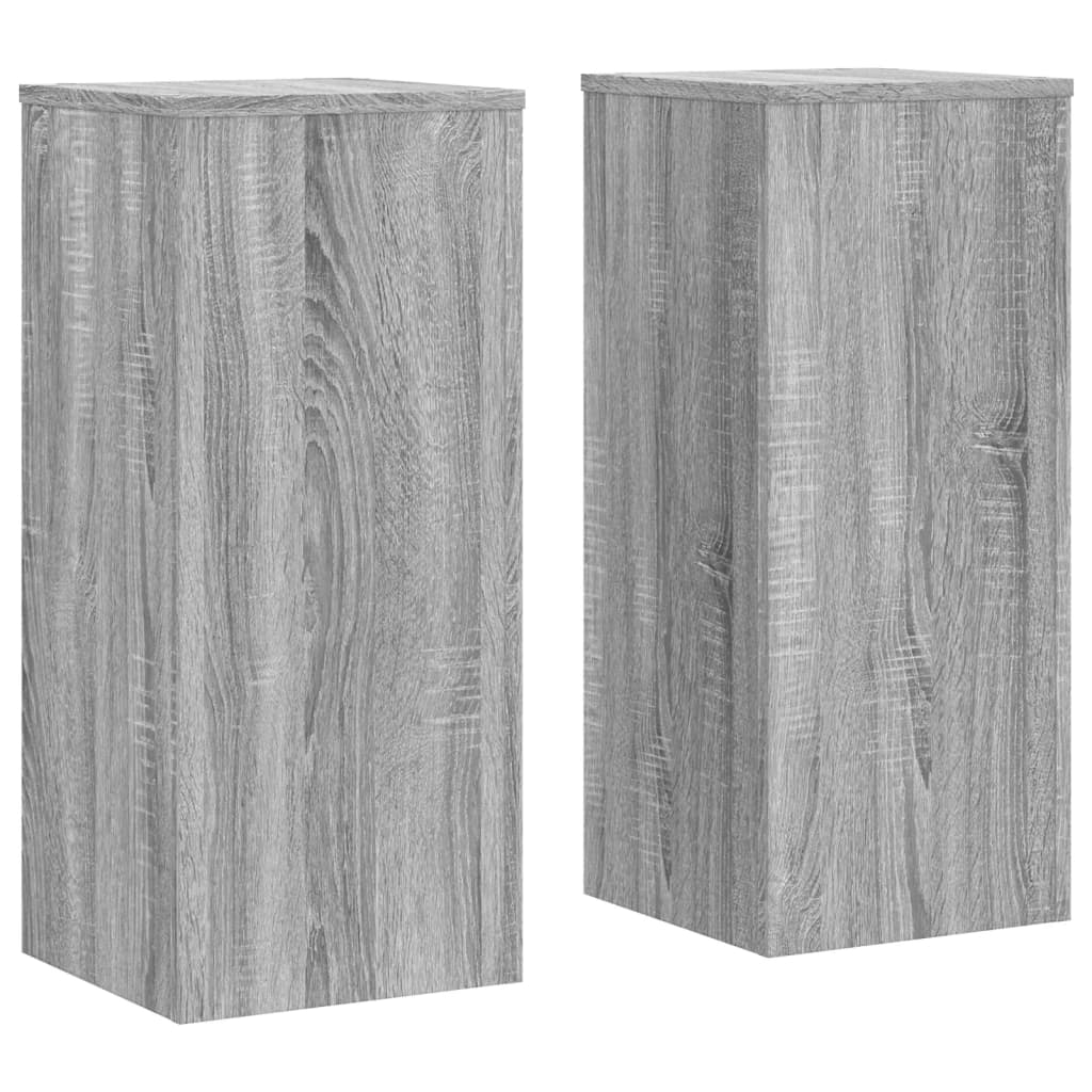 vidaXL Soportes de plantas 2 uds madera gris Sonoma 30x30x70 cm