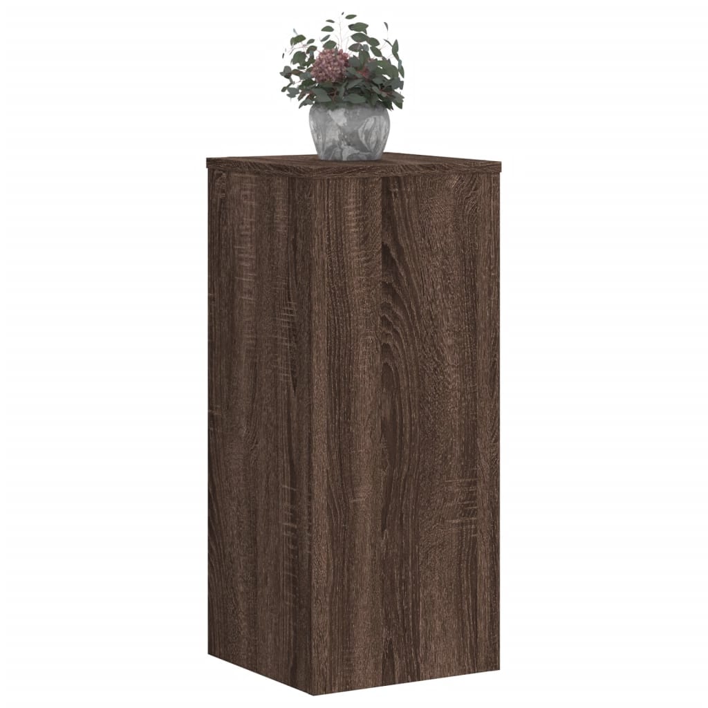 vidaXL Soportes de plantas 2 uds madera marrón roble 30x30x70 cm