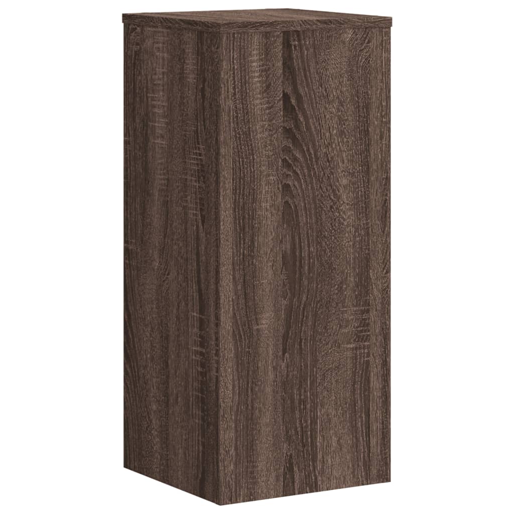 vidaXL Soportes de plantas 2 uds madera marrón roble 30x30x70 cm