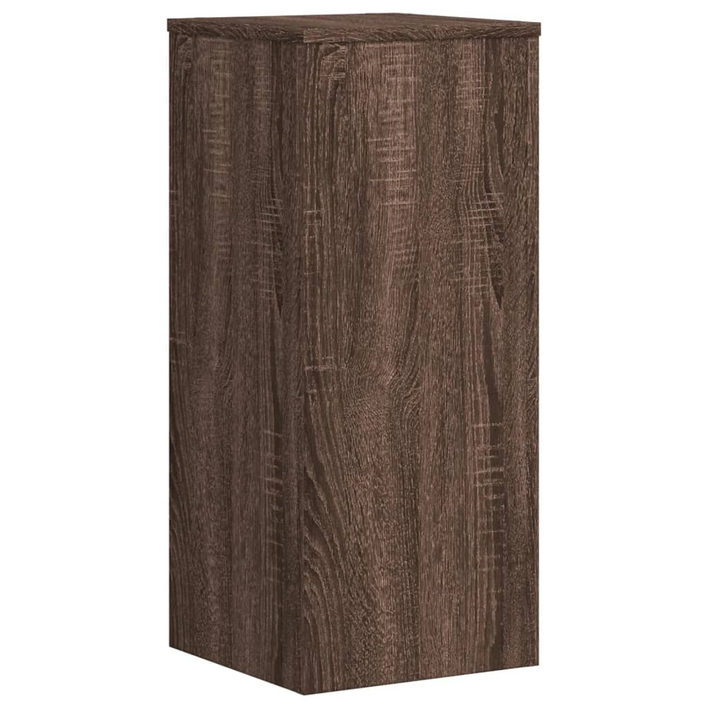 vidaXL Soportes de plantas 2 uds madera marrón roble 30x30x70 cm