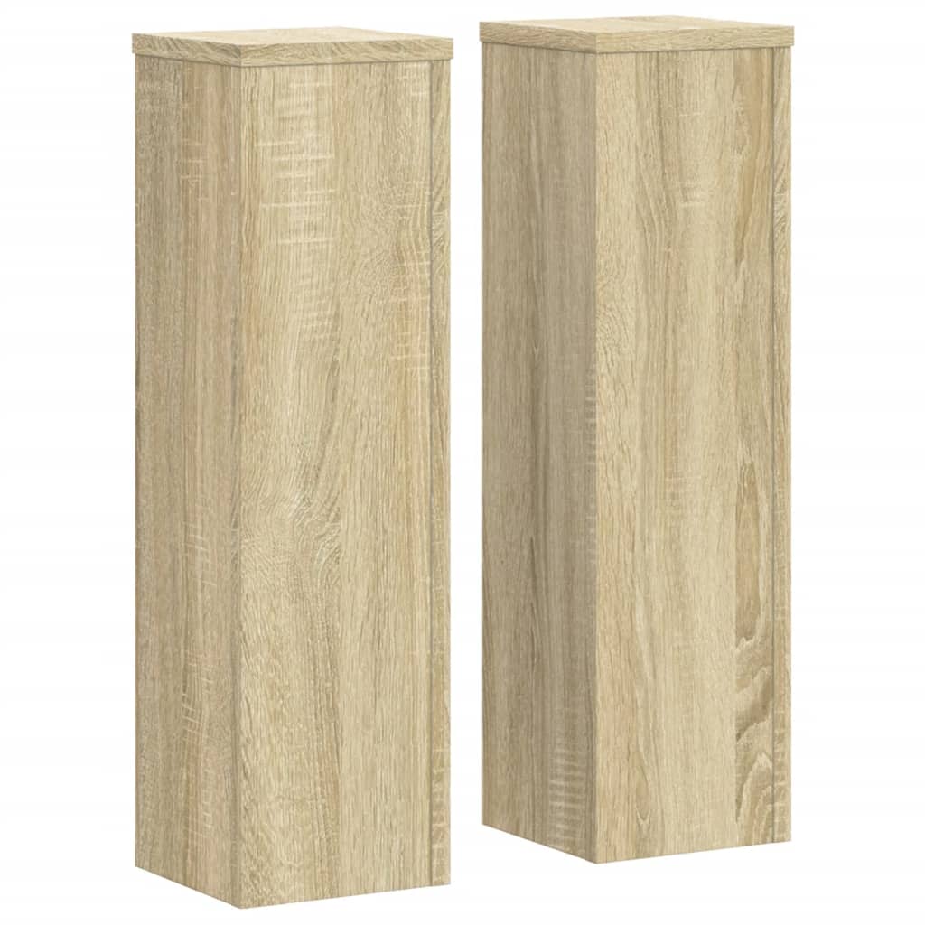 vidaXL Soportes de plantas 2 uds madera roble Sonoma 17x17x60 cm