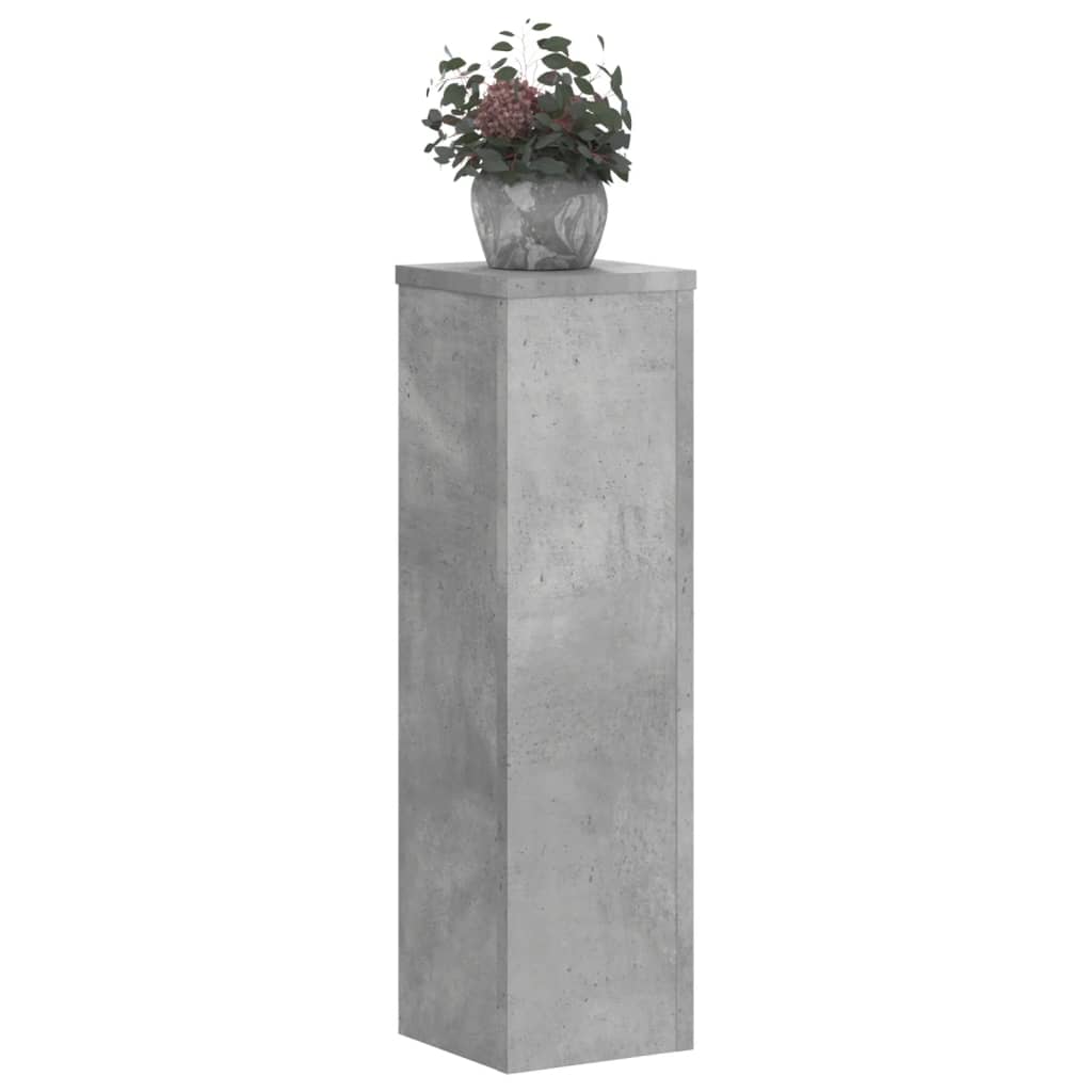 vidaXL Soportes de plantas 2 uds madera gris hormigón 17x17x60 cm