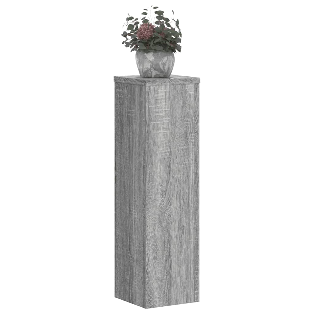 vidaXL Soportes de plantas 2 uds madera gris Sonoma 17x17x60 cm