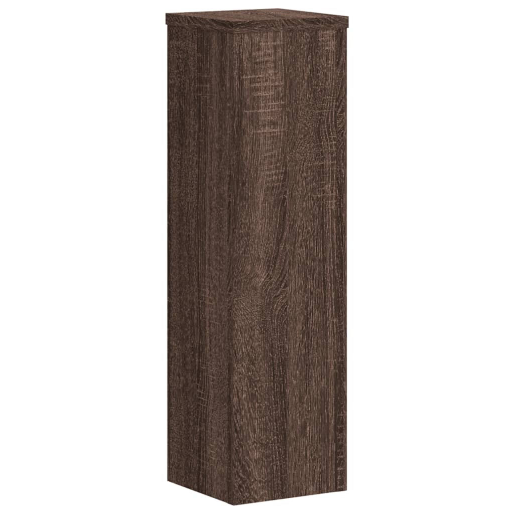 vidaXL Soportes de plantas 2 uds madera marrón roble 17x17x60 cm