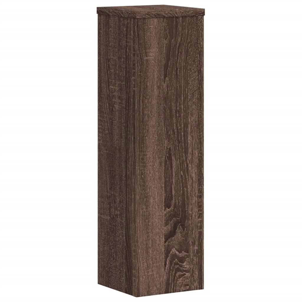 vidaXL Soportes de plantas 2 uds madera marrón roble 17x17x60 cm