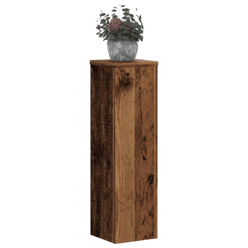 vidaXL Soportes de plantas 2 uds madera roble envejecido 17x17x60 cm