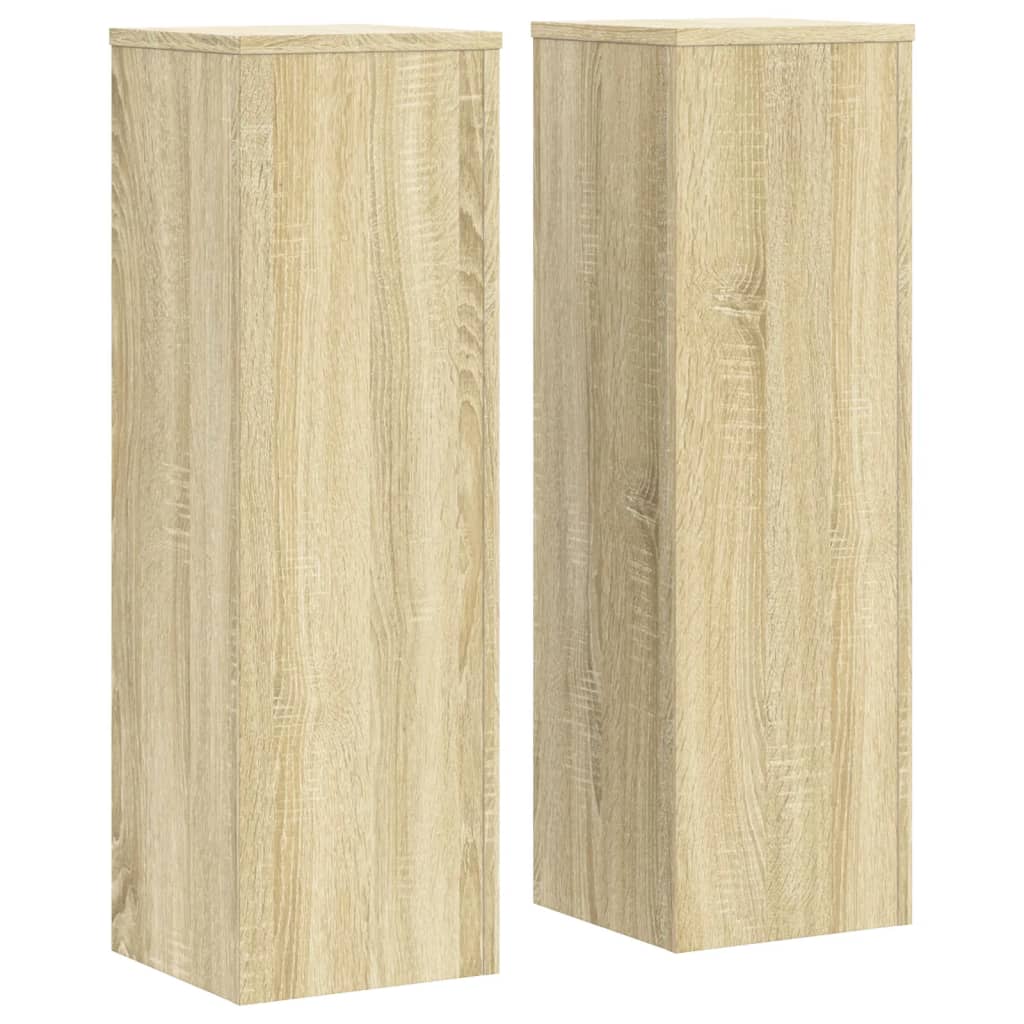 vidaXL Soportes de plantas 2 uds madera roble Sonoma 25x25x80 cm