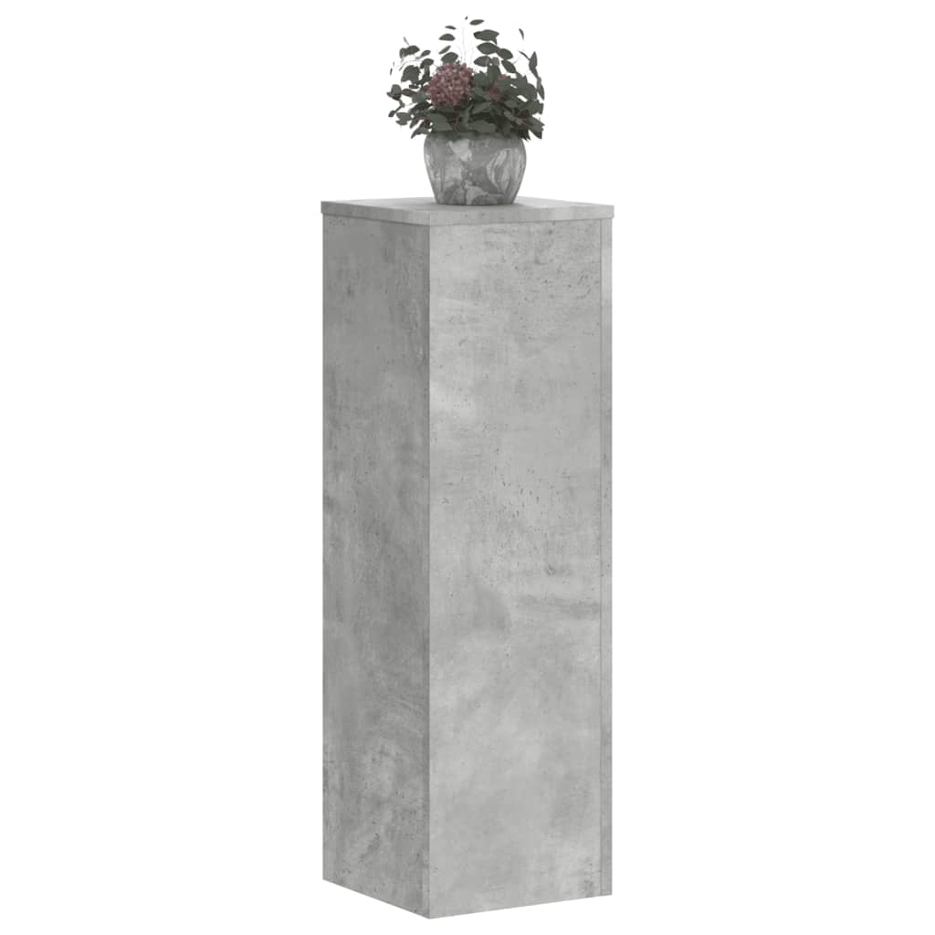 vidaXL Soportes de plantas 2 uds madera gris hormigón 25x25x80 cm