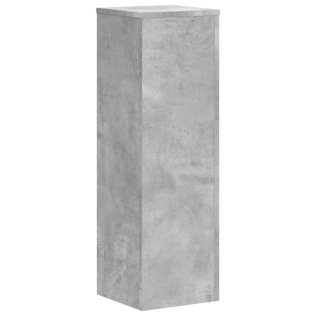 vidaXL Soportes de plantas 2 uds madera gris hormigón 25x25x80 cm