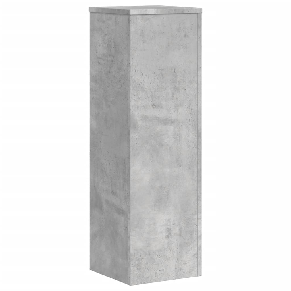 vidaXL Soportes de plantas 2 uds madera gris hormigón 25x25x80 cm