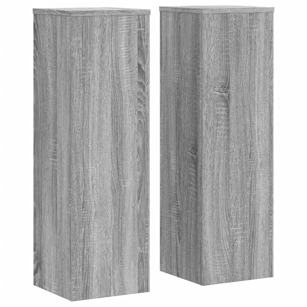 vidaXL Soportes de plantas 2 uds madera gris Sonoma 25x25x80 cm